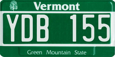 VT license plate YDB155