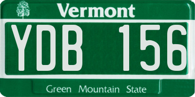 VT license plate YDB156
