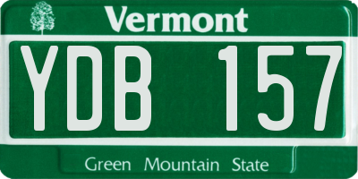 VT license plate YDB157