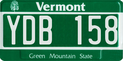 VT license plate YDB158