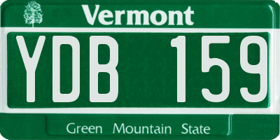 VT license plate YDB159