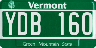 VT license plate YDB160