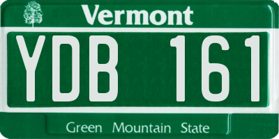 VT license plate YDB161