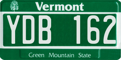 VT license plate YDB162