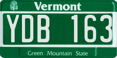 VT license plate YDB163