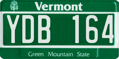 VT license plate YDB164