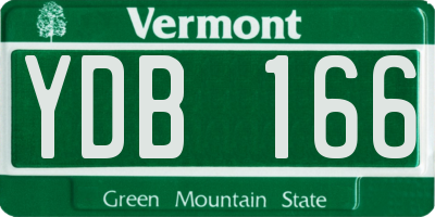 VT license plate YDB166