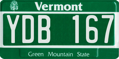 VT license plate YDB167