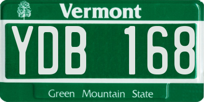VT license plate YDB168