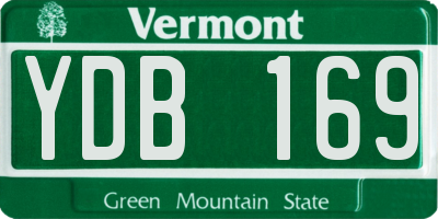 VT license plate YDB169
