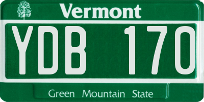 VT license plate YDB170