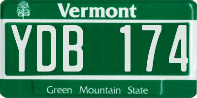 VT license plate YDB174