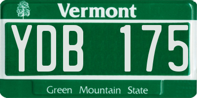 VT license plate YDB175