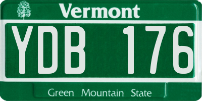 VT license plate YDB176
