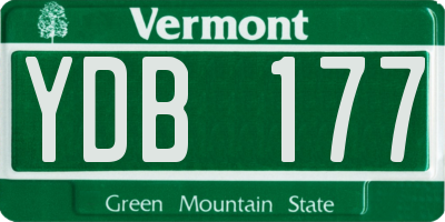 VT license plate YDB177