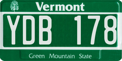 VT license plate YDB178