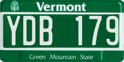 VT license plate YDB179