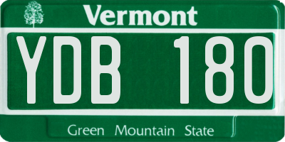 VT license plate YDB180