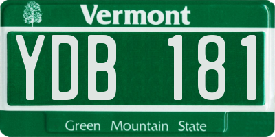 VT license plate YDB181