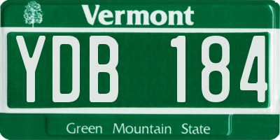 VT license plate YDB184