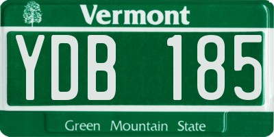 VT license plate YDB185