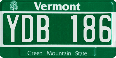 VT license plate YDB186