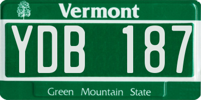 VT license plate YDB187
