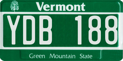VT license plate YDB188
