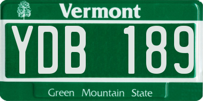 VT license plate YDB189