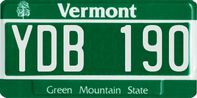 VT license plate YDB190