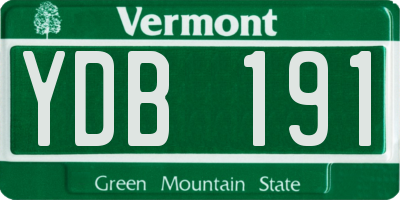 VT license plate YDB191