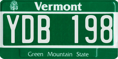 VT license plate YDB198