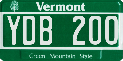 VT license plate YDB200