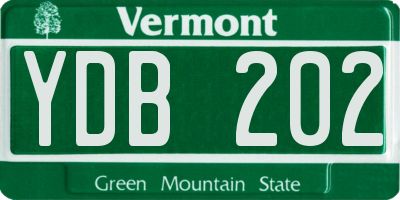 VT license plate YDB202