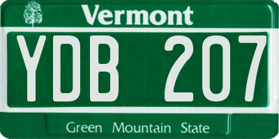 VT license plate YDB207