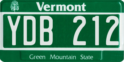 VT license plate YDB212