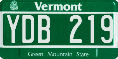 VT license plate YDB219