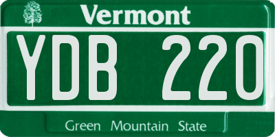 VT license plate YDB220