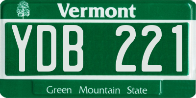 VT license plate YDB221