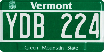 VT license plate YDB224