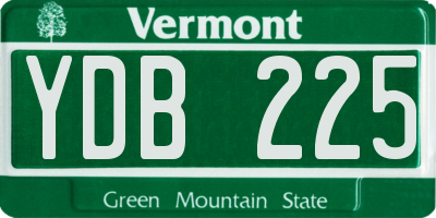 VT license plate YDB225