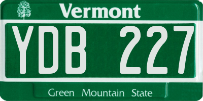 VT license plate YDB227