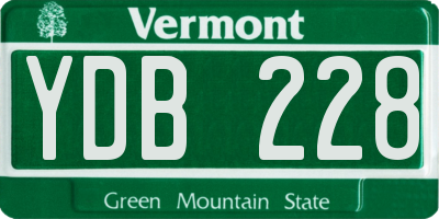 VT license plate YDB228