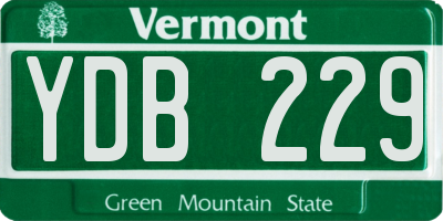 VT license plate YDB229