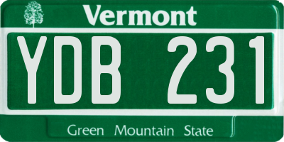 VT license plate YDB231