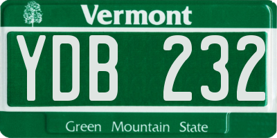 VT license plate YDB232