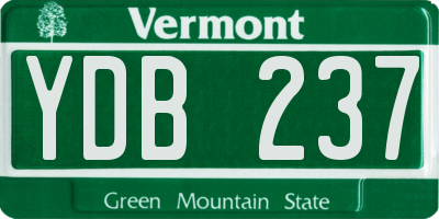 VT license plate YDB237