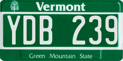 VT license plate YDB239