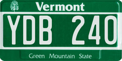 VT license plate YDB240