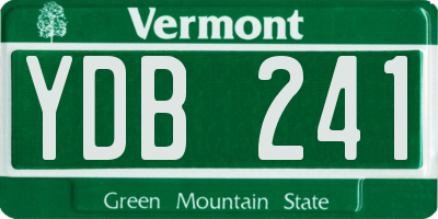 VT license plate YDB241